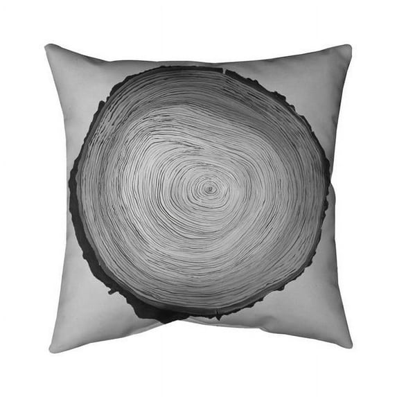 20 x 20 in. Greyscale Round Wood Log-Double Sided Print Indoor Pillow