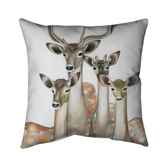 20 x 20 in. Group of Abstract Deers-Double Sided Print Indoor Pillow