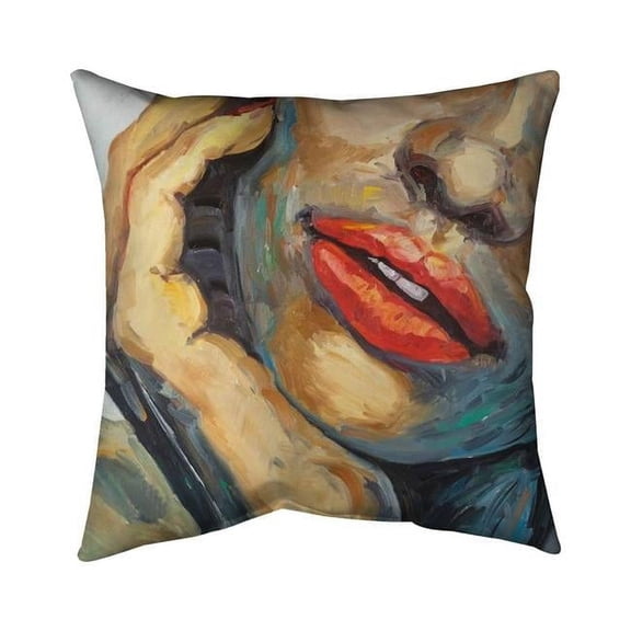 20 x 20 in. Irresistible Lips Closeup-Double Sided Print Indoor Pillow