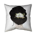 thumbnail image 1 of 20 x 20 in. Lady with Flowers In Her Brown Hair-Double Sided Print Indoor Pillow Cover, 1 of 1