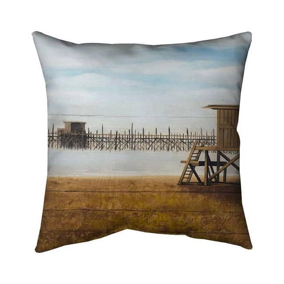 20 x 20 in. Lifeguard Tower At The Beach-Double Sided Print Indoor Pillow