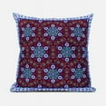 thumbnail image 1 of 20 x 20 in. Medallion Suede Blown & Closed Pillow - Red, Blue & White, 1 of 1