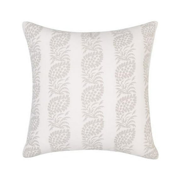 20 x 20 in. Michael Penney Block Print Pillow with Feather & Down Insert, Greige & White