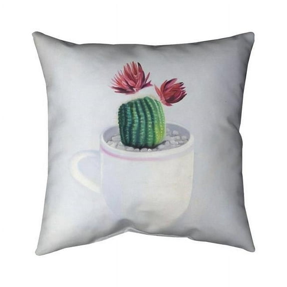 20 x 20 in. Mini Cactus In A Cup-Double Sided Print Outdoor Pillow Cover