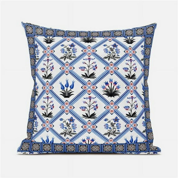 20 x 20 in. Mughal Art Suede Blown & Closed Pillow - Multi Color