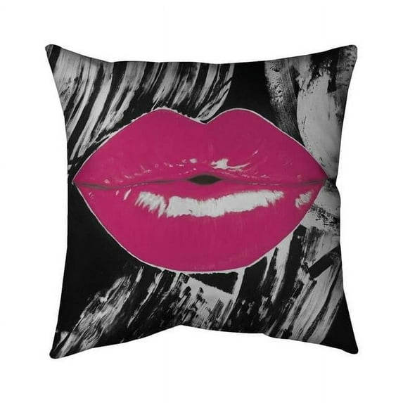 20 x 20 in. Pink Glossy Lips-Double Sided Print Indoor Pillow