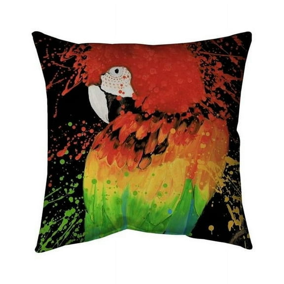 20 x 20 in. Rainbow Parrot-Double Sided Print Indoor Pillow
