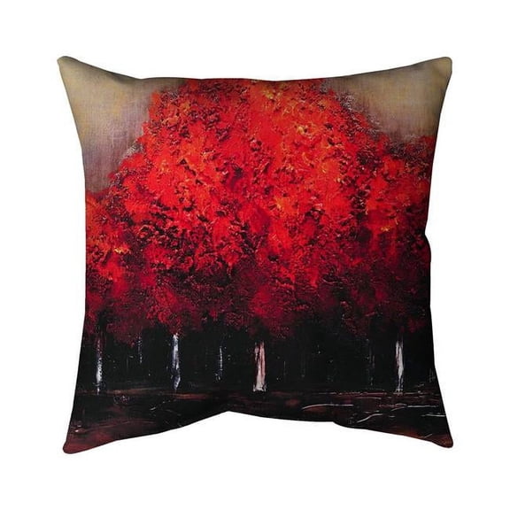 20 x 20 in. Red Dark Trees-Double Sided Print Indoor Pillow