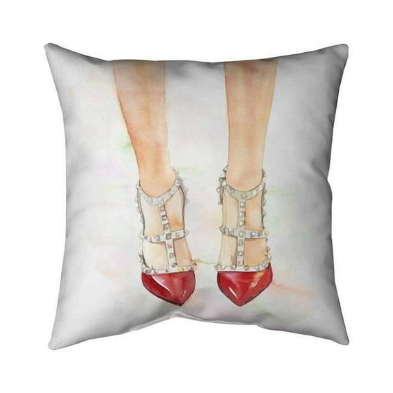 20 x 20 in. Red Studded High Heels-Double Sided Print Indoor Pillow Cover