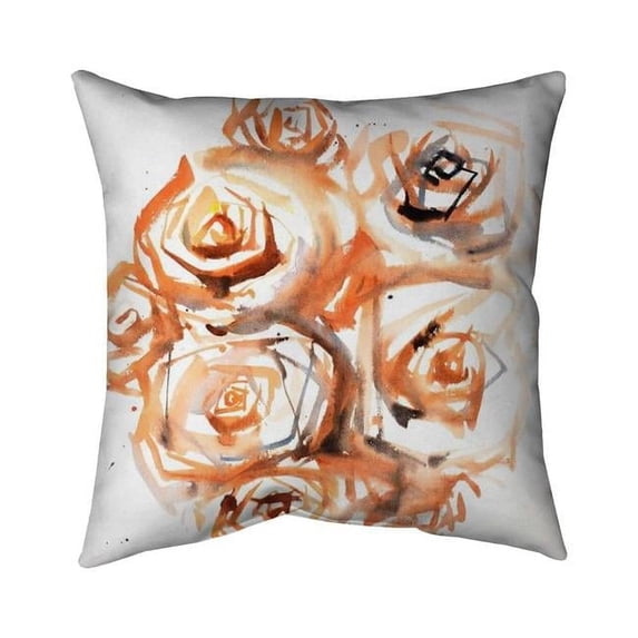 20 x 20 in. Sepia Style Abstract Roses Bundle-Double Sided Print Indoor Pillow