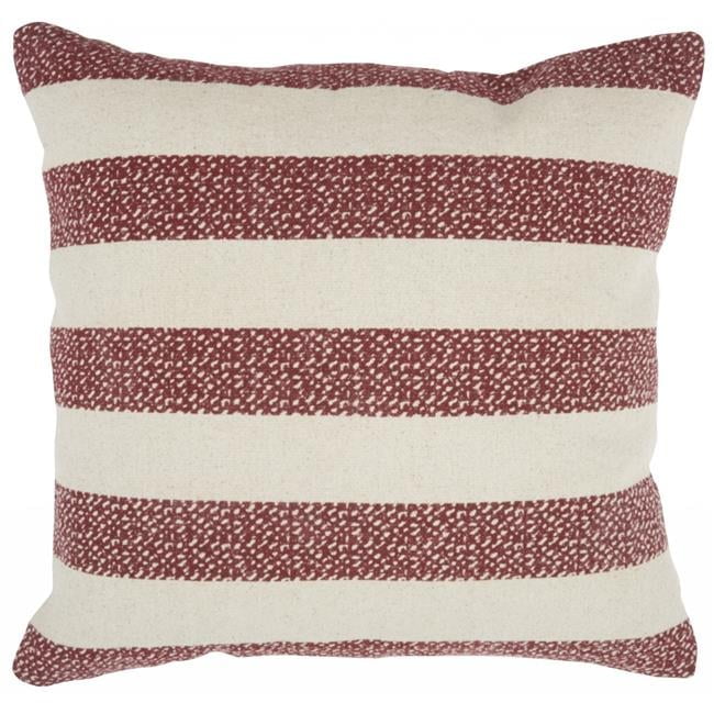 20"x20" Red and White Striped Square Throw Pillow