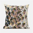 thumbnail image 1 of 20 x 20 in. Tulip Bouquet Suede Blown & Closed Pillow - Orange, Green & Yellow, 1 of 1