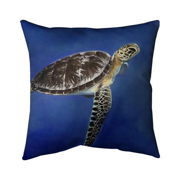 20 x 20 in. Turtle in the Ocean-Double Sided Print Indoor Pillow