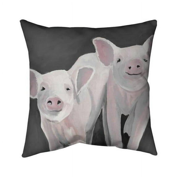 20 x 20 in. Two Little Piglets-Double Sided Print Indoor Pillow