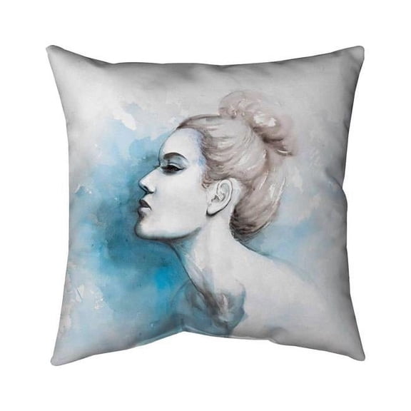 20 x 20 in. Watercolor Abstract Girl Profile View-Double Sided Print Indoor Pillow Cover