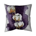 thumbnail image 1 of 20 x 20 in. Watercolor Purple Cotton Flowers-Double Sided Print Indoor Pillow, 1 of 1