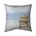 thumbnail image 1 of 20 x 20 in. Wood Beach Chair-Double Sided Print Indoor Pillow Cover, 1 of 1