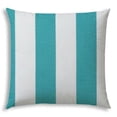thumbnail image 1 of 20 x 20 in. Zippered Polyester Striped Throw Pillow Cover, Turquoise & White, 1 of 1
