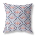 thumbnail image 1 of 20 x 20 in. Zippered Suede Geometric Throw Pillow, Gray, Red & Blue, 1 of 1