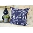 thumbnail image 1 of 20 x 20 inch, Chinapezka Floral Print Pillow, Navy Blue, 1 of 2