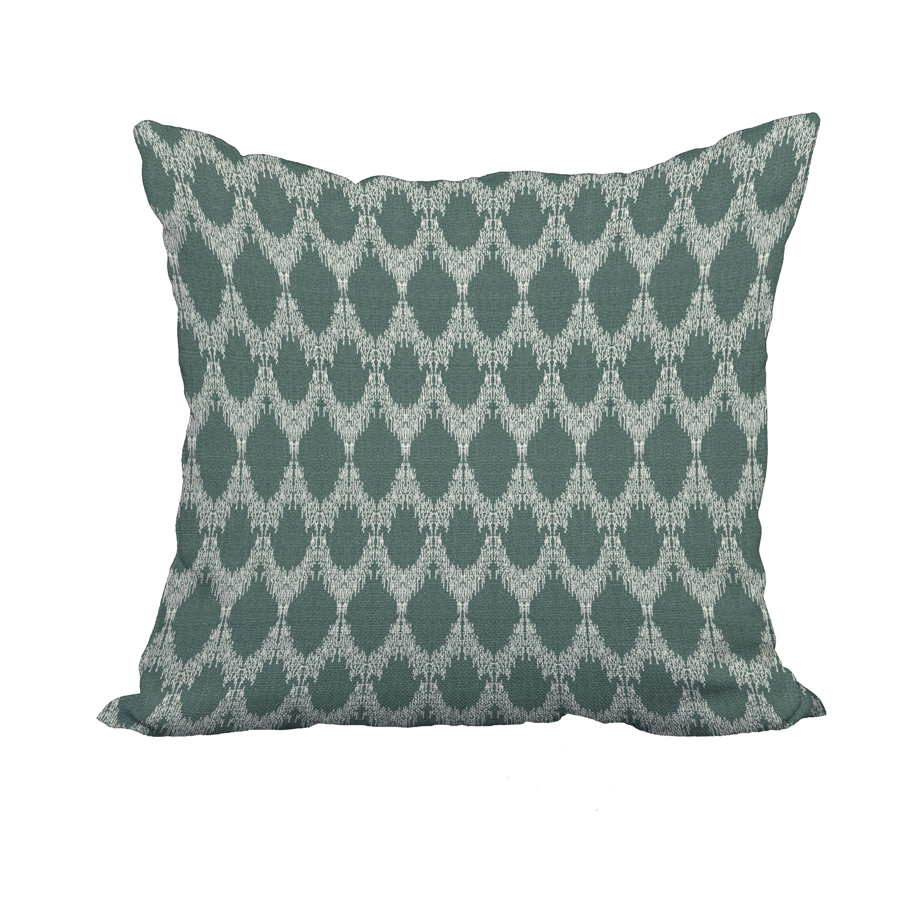 20 x 20 inch Green Geometric Print Decorative Polyester Throw Pillow, Linen Texture (1 count)