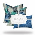 thumbnail image 1 of 20 x 20 x 12 in. Blue & White Zippered Floral Throw Indoor & Outdoor Pillow, 1 of 1