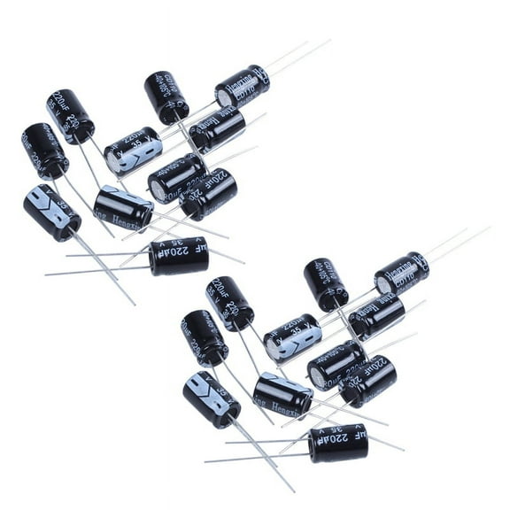 20 x 220UF 35V 105C Radial Electrolytic Capacitor 8X12mm