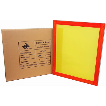 20 x 24 Inch Pre-Stretched Aluminum Silk Screen Printing Frames with 280 Yellow Mesh (2 Pack Screens)