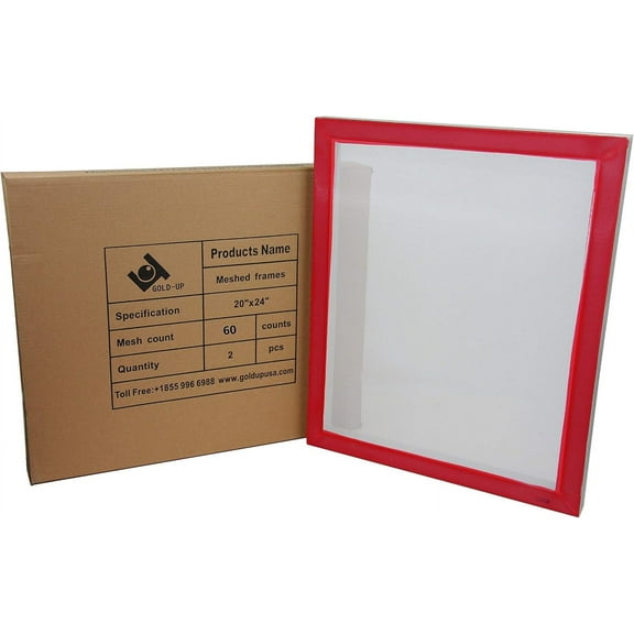 20 x 24 Inch Pre-Stretched Aluminum Silk Screen Printing Frames with 60 White Mesh (2 Pack Screens)
