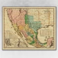 thumbnail image 1 of 20" x 24" Vintage 1846 Map of Mexico Wall Art, 1 of 9