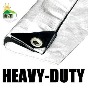 (20' x 24') White Tarp Extra Heavy Duty 12 Mil 3 Ply Coated Reinforced Canopy 6 oz 3 Layer