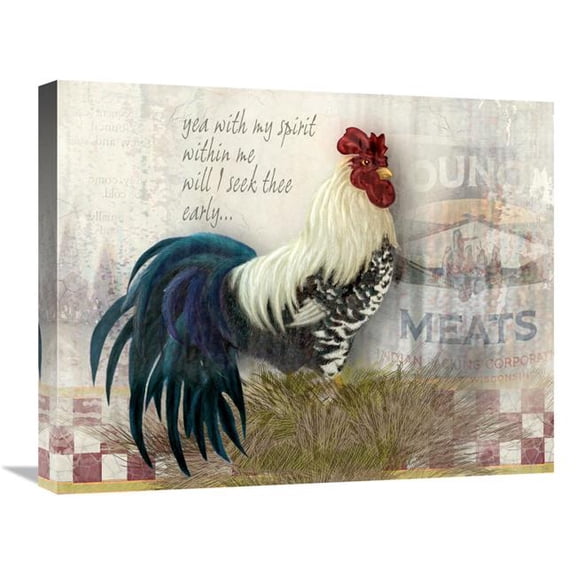 20 x 24 in. Checkerboard Rooster Art Print - Alma Lee