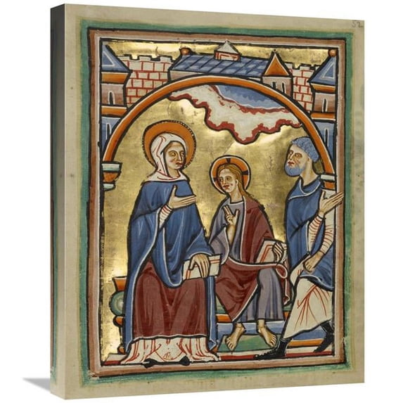 20 x 24 in. Christ Blessing His Parents Art Print - Unknown 12th Century English Illuminator