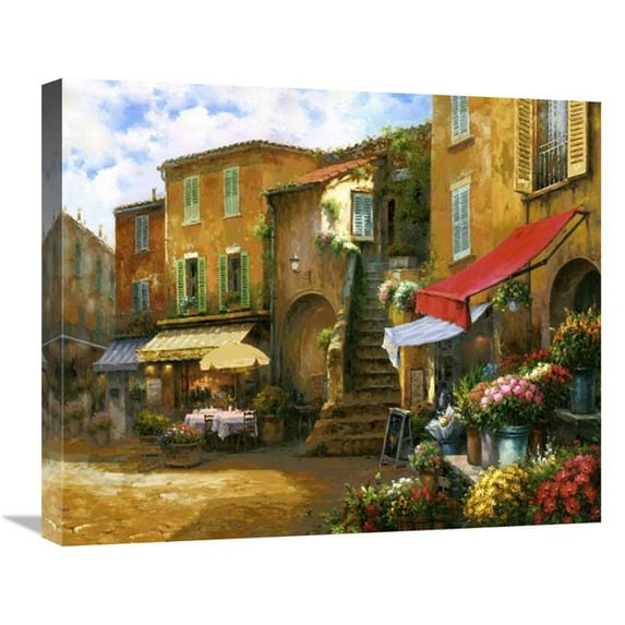 20 x 24 in. Flower Market Piazza Art Print - Han Chang