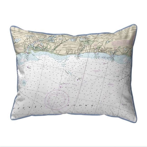 20 x 24 in. Harwich Port, MA Nautical Map Extra Large Zippered Indoor & Outdoor Pillow