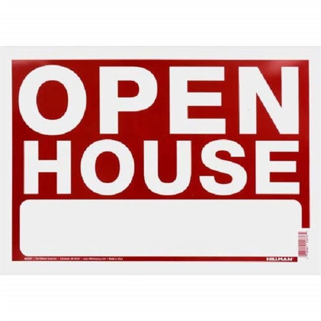 20 x 24 in. Open House Sign with Frame, Red & White