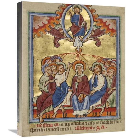 20 x 24 in. Pentecost Art Print - Unknown 12th Century English Illuminator
