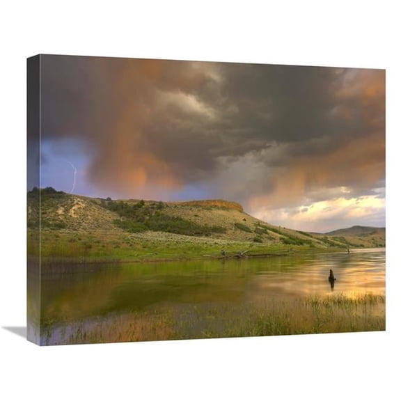 20 x 24 in. Thunderstorm with Lightning Strike Over Curecanti National Recreational Area, Colorado Art Print - Tim Fitzharris