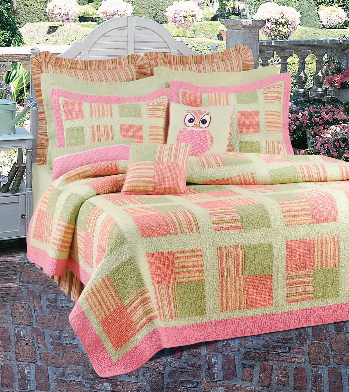 Emery Cotton Standard Sham in Pink and Green