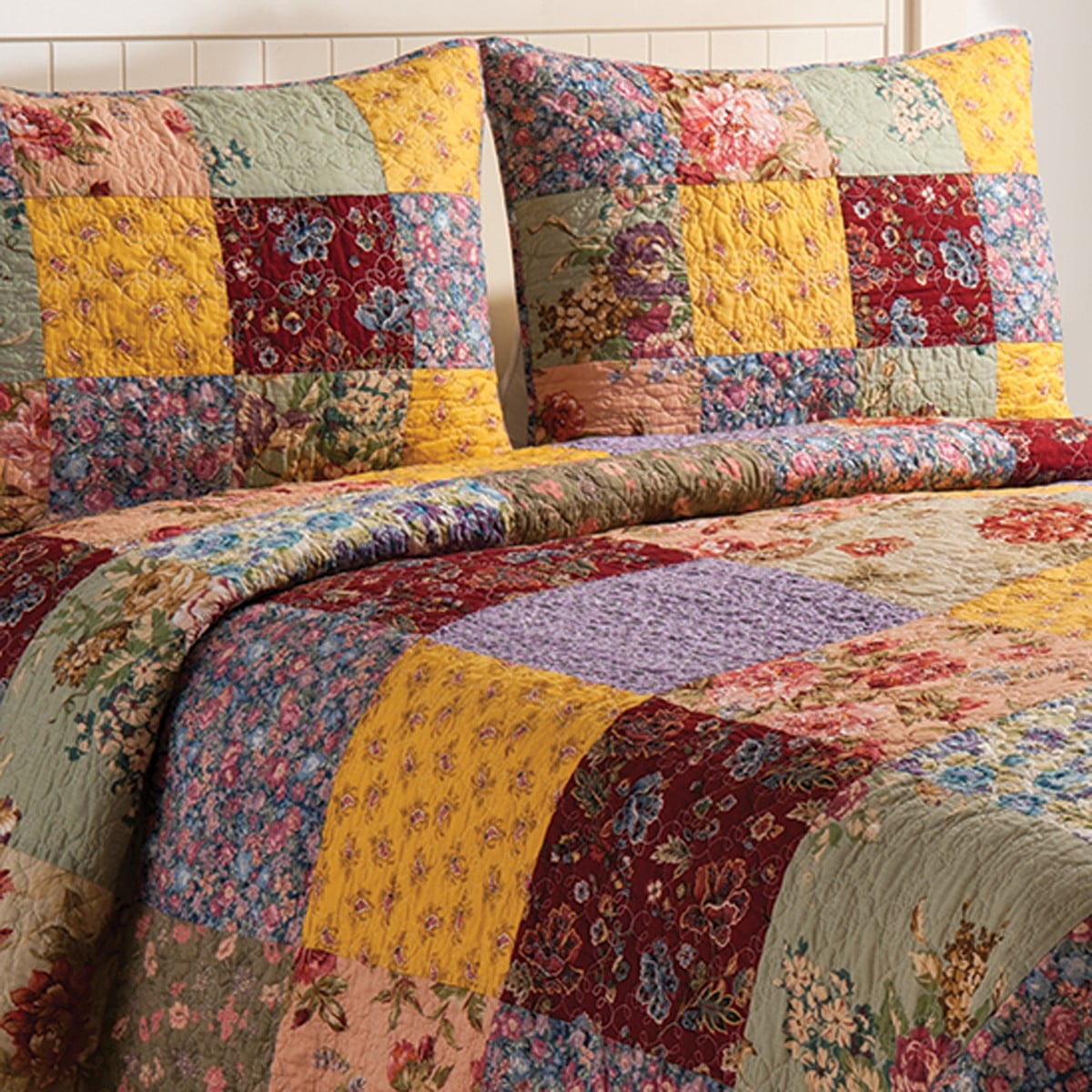 Floria Yellow Multicolored Floral Cotton Standard Sham