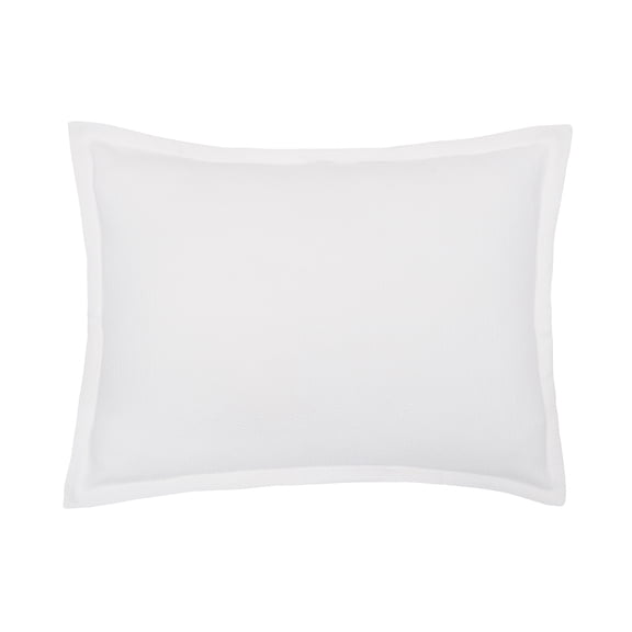 Monroe White 100% Cotton Herringbone Pattern Standard Sham 20" x 26"