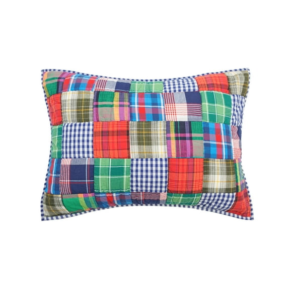 20" x 26" Madras Plaid Cotton Standard Sham - Machine Washable