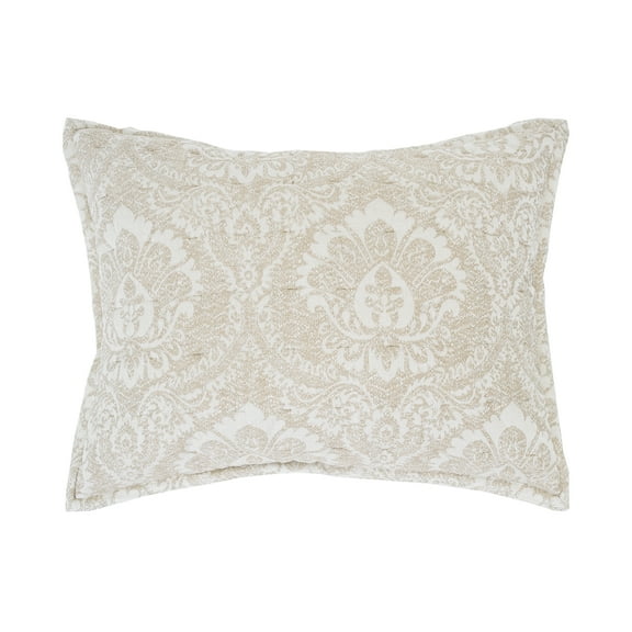 20" x 26" Navar Gray Damask Cotton Standard Sham - Machine Washable