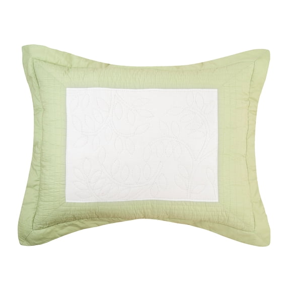 20" x 26" Sage Garden Quilted Cotton Standard Sham - Machine Washable