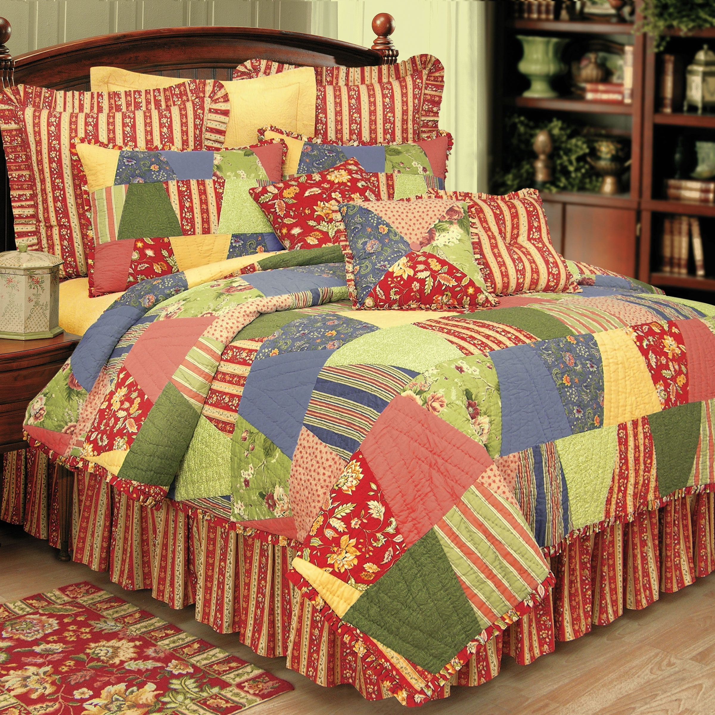 Colorful Patchwork Cotton Standard Sham 20" x 26"