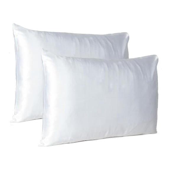 20 x 26 in. White Dreamy Silky Satin Standard Size Pillowcases