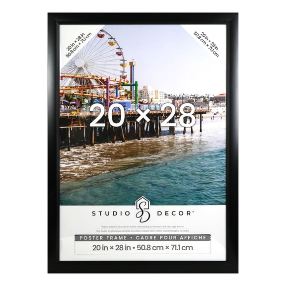 Studio Decor 20" x 28" Black Poster Frames - Large Wall Frame Set for Digital Prints, Posters & Artwork, Polystyrene Face with MDF Backing, 6 Pack