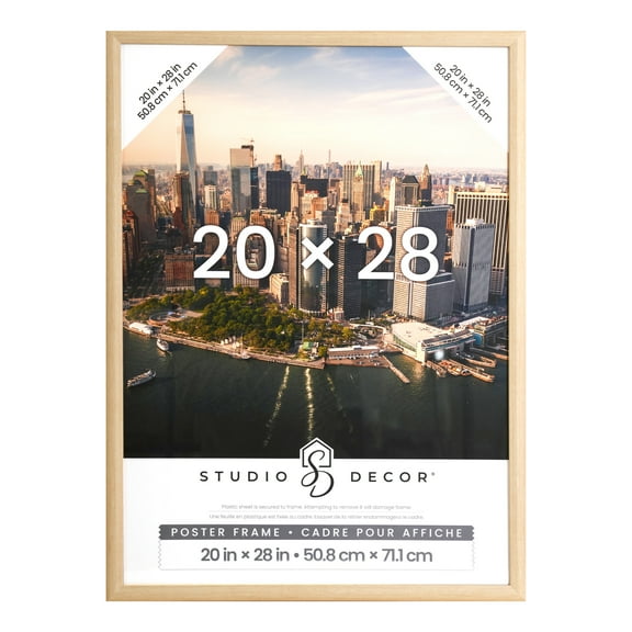 20" x 28" Natural Poster Frames by Studio Decor – Large Wall Frame Set for Digital Prints - Posters & Artwork - Lightweight Polystyrene with MDF Backing - 6 Pack