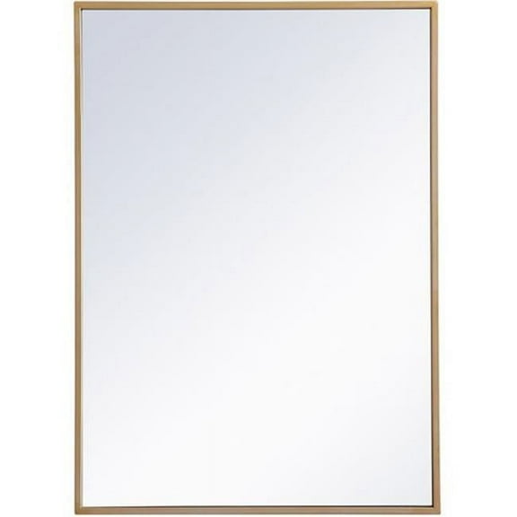 20 x 28 in. Metal Mirror Medicine Cabinet, Brass