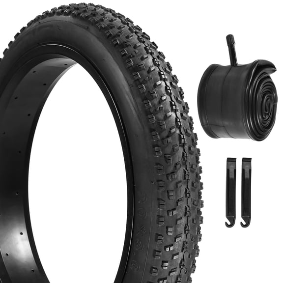 20" x 3.0" Fat Bike Tire, Mountain Bike Fat Tire Replacement with Inner Tube & Levers, Folding Fat Tires for Urban Street Beach Bicycle, City Roads & Light Off-Roading